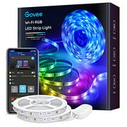 Govee Smart LED Light Strips, 32.8ft WiFi LED Strip Lights Work with Alexa and Google Assistant, Bright 5050 LEDs, 16 Million Colors with App Control and Music Sync for Home, Kitchen, TV,