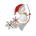 thumbnail image 1 of Broche de Navidad con diamantes de imitación, muñeco de nieve, , joyería delicada para vacaciones, Pin en el pecho para ropa, bolsa, moch, 1 of 5