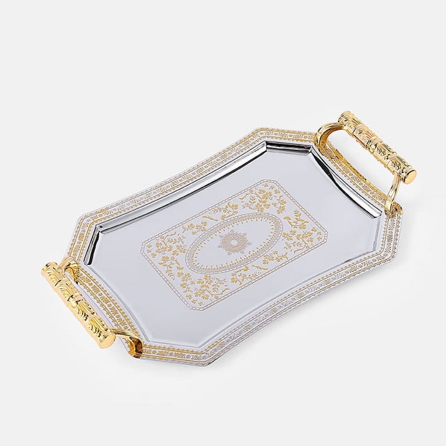 Bandeja para servir con diseño Floral auténtico para té y café, bandejas para servir con asas, juego de platos con estampado Floral, decorativa