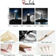thumbnail image 5 of Lighthouse Wall Art Decor Black and White Nautical Canvas Picture Prints Set Blue Night Seascape Painting for Bathroom Men''s Room Framed 12"x16"x3pcs, 5 of 5