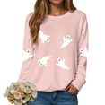 thumbnail image 6 of TTUHYWXI Halloween Boo Sweatshirts Women Ghost Sequin Pullover Tops Funny Spooky Season Long Sleeve Shirt Casual Sparkle Top (Pink, M), 6 of 9