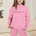 thumbnail image 3 of XEGLSBU Girls Fall Outfits Size 8-10 Girls Outfits Hoodies Letter Print Sweatshirt Stylish and Comfortable Everyday Wear Fall Outfits for Girls a-Pink Size 5-6 Years, 3 of 4