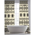 thumbnail image 5 of Black Khaki Boho Sheer Curtains 84 Inch Length 2 Panels Set Window Treatments, Vintage Ethnic Tribe Abstract Art Retro Rod Pocket Semi Curtains for Living Room/Bedroom/Kitchen Décor, 104"W x 84"L, 5 of 7