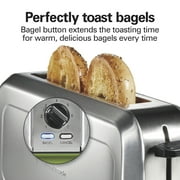 Hamilton Beach 2-Slice Bread and Bagel Toaster with Long Slots and Removable Crumb Tray, Stainless Steel