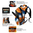 thumbnail image 5 of FORMRS Unisex Backpack Elementary School Travel Bookbag with Reflective Stripes, Orange Abstract Wavy, 5 of 7