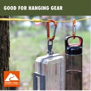 Ozark Trail Aluminum Spring-Loaded D-Shaped Carabiners, 8 cm, Orange, 2 Count