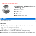 thumbnail image 2 of Rear Brake Rotor - Compatible with 1992 - 2002 Dodge Viper 1993 1994 1995 1996 1997 1998 1999 2000 2001, 2 of 2