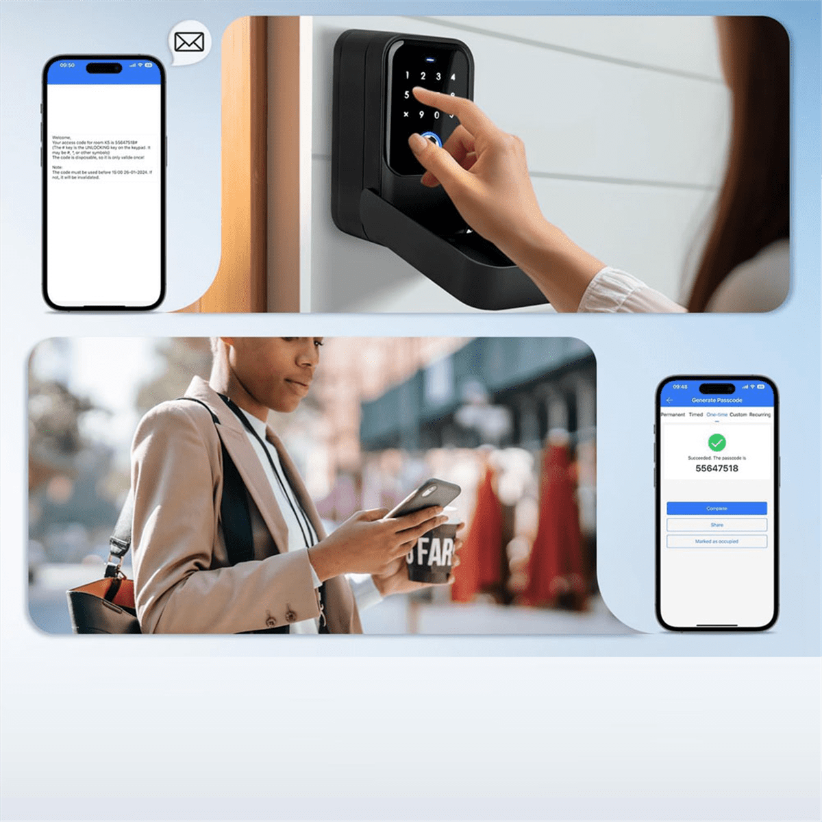 Smart Key Lock Box, Fingerprint, Control, Key, Password, Access Card, Bluetooth Unlock, Office Security - Wall-Mounted