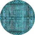 thumbnail image 1 of Ahgly Company Indoor Round Persian Light Blue Traditional Area Rugs, 5' Round, 1 of 4