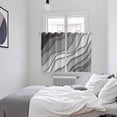 thumbnail image 4 of Black Grey Ombre Kitchen Curtains 72 Inch Length, Modern Geometric Abstract Aesthetic Cream Grommet Top Bedroom Living Room Curtains, Light Filtering Cafe Curtain Drapes 2 Panels Set 104''x72'', 4 of 9