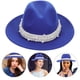 thumbnail image 2 of Sombreros de fieltro de lana, sombrero de jazz con decoración de perlas, sombreros fedora, sombreros vintage para mujer, 2 of 8