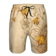thumbnail image 4 of Disketp Men'S Swim Trunks Hawaiian Breathable Surf Beach Swimsuits Mesh Lining Beach Shorts With Pockets-Retro Hand Drawn Honey Bees And Sunflowers, 4 of 9