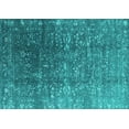 thumbnail image 1 of Ahgly Company Machine Washable Indoor Rectangle Oriental Turquoise Blue Industrial Area Rugs, 5' x 7', 1 of 4
