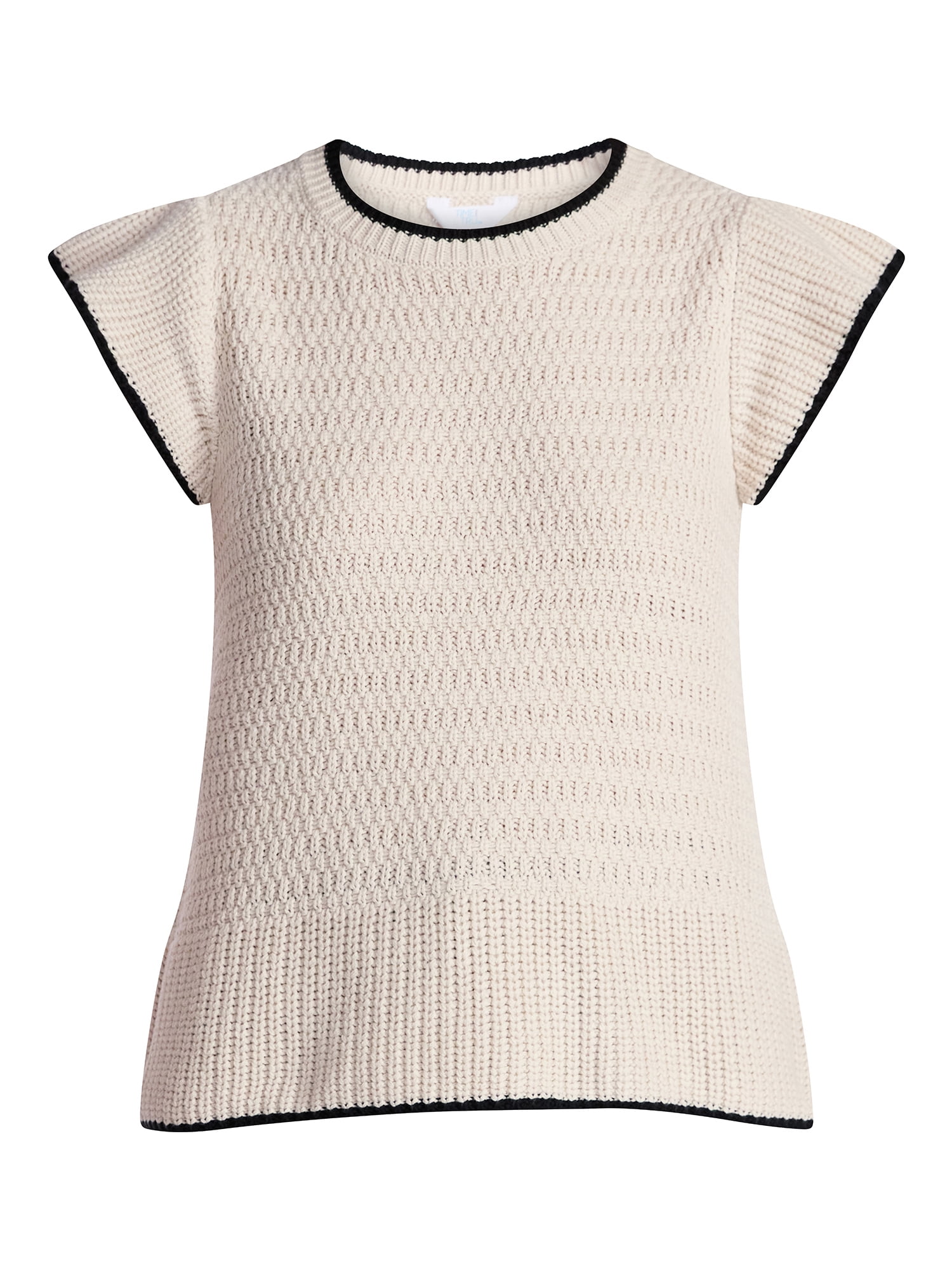 Time and Tru Women's Flutter Sleeve Sweater, Lightweight, Sizes XS-XXXL