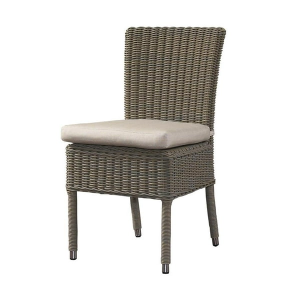 Padma's Plantation Boca Wicker Patio Cushion Chair in Kubu Gray