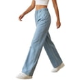thumbnail image 6 of GUACER Jeans for Women Elastic High Waisted Casual Loose Fit Pull-On Wide Leg Denim Pants, 6 of 6