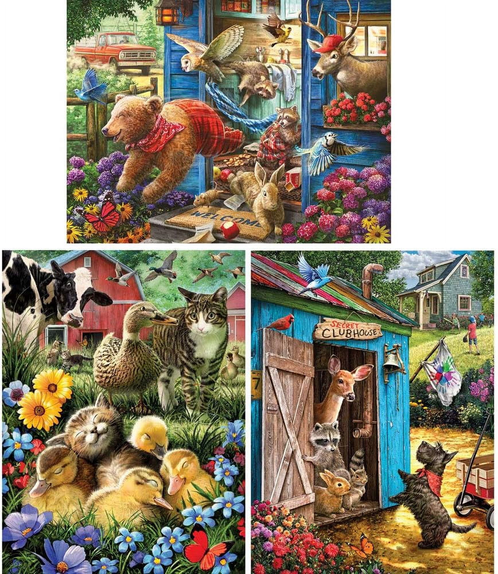 Bits and Pieces Set of 3 300 Piece Jigsaw Puzzles for Adults Jigsaws by Larry Jones - 18” x 24”