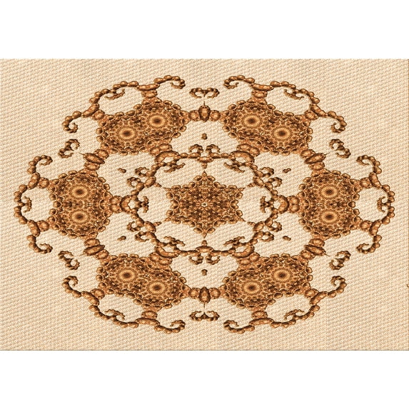 Ahgly Company Indoor Rectangle Patterned Golden Blonde Gold Area Rugs, 2' x 4'
