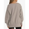 thumbnail image 4 of Women Oversized Sweatshirts Crewneck Side Slit Pullover Long Sleeve Casual Tops, 4 of 6