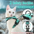 thumbnail image 6 of rabbitgoo Cat Harness and Leash for Walking, Escape Proof Soft Adjustable Vest Harnesses for Cats, Easy Control Breathable Reflective Strips Jacket, Green, 6 of 14