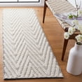 thumbnail image 2 of SAFAVIEH Natura Christiana Zig-Zag Runner Rug, Ivory/Black, 2'3" x 8', 2 of 8