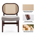 thumbnail image 3 of CQSXDA Rattan Accent Chair With Upholstered Seat And Rattan Back, Mid-Century Modern Design For Living Room And Bedroom，khaki, 3 of 8