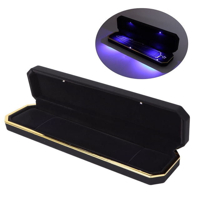 Boîte à Bijoux Lumineuse LED, Boîte de Rangement à Bracelet à la Mode pour Mariage Fiançailles