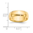 thumbnail image 3 of Auriga Fine Jewelry 14K Yellow Gold 6mm Lightweight Half Round Wedding Band for Women Size 4.5, 3 of 5