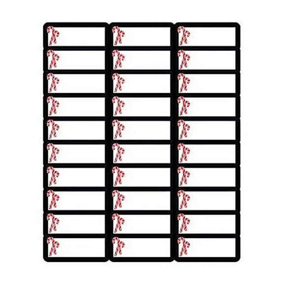Great Papers Candy Cane Christmas Address Label White/Red/Black 120/Pack (2021101)