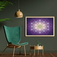 thumbnail image 2 of Bohemian Wall Art with Frame, Interlace Circles Sign of Cosmos Harmony Folk Hidden Abstract Motif, Printed Fabric Poster for Bathroom Living Room, 35" x 23", Dark Purple Blue Yellow, by Ambesonne, 2 of 2