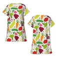 thumbnail image 5 of Lafuoo Cartoon Vegetables Pattern Women's Short-sleeved Nightdress, Knee-length Pullover Nightgown, Summer Home Wear-3X-Large, 5 of 8