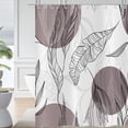 thumbnail image 4 of Black White Shower Curtain, Tropical Palm Leaves Abstract Boho Plants Pattern Botanical Bath Curtains Waterproof Fabric with Hooks for Home Decor, 72Wx84H, 4 of 6