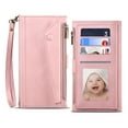 thumbnail image 3 of Dteck Zipper Wallet Case for Samsung Galaxy S23,Magnetic Leather Card Pocket Crossbody Case Shockproof Rubber Kickstand Full Body Cover with Shoulder & Wrist Strap,Rosegold, 3 of 11