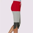 thumbnail image 4 of DeHolifer Capris Pants for Women Elastic Waisted Color Block Drawstring Split Sports Casual Capris Pants with Pocket Red 2XL, 4 of 7