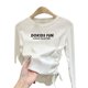 thumbnail image 5 of Camiseta adelgazante con cordón para mujer y niño de terciopelo, recién llegado, para otoño/invierno, para niños medianos a grandes, elegantes, recortadas y gruesas B, 5 of 5