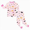 thumbnail image 5 of TOWED22 Toddler Boys Girls Pajamas Truck Cotton Kids Graphic 2 Piece Planets Pjs Sleepwear Clothes Sets Fall Winter 3 6 9 12 18 24 Months 2 3 4 5 6 7 8 9 Years(Light Pink,7-8 Y), 5 of 8