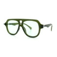 thumbnail image 5 of Retro Vintage Vibe Unique Horned Hinge Thick Plastic Racer Sunglasses All Green, 5 of 7