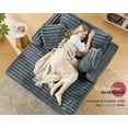 thumbnail image 4 of papajet Chaise Lounge Indoor, Upholstered Sofa Bed with Throw Pillows and Armrests, Sleeper Chair- Plush Chair Bed for Living Room, Grey, 4 of 7