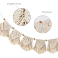 thumbnail image 4 of Colgante de pared tejido de macramé, decoración de arte geométrico bohemio chic para el hogar, hermoso, ligero y elegante, para sala de estar, dormitorio, celebración de bodas, 110 x 20 cm, 4 of 5