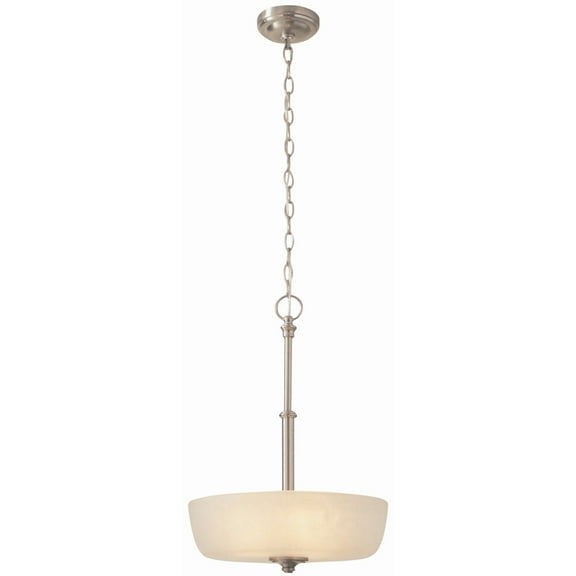 SUPERHUNTER 3-Light Brushed Nickel Pendant Light with Frosted Glass Shade