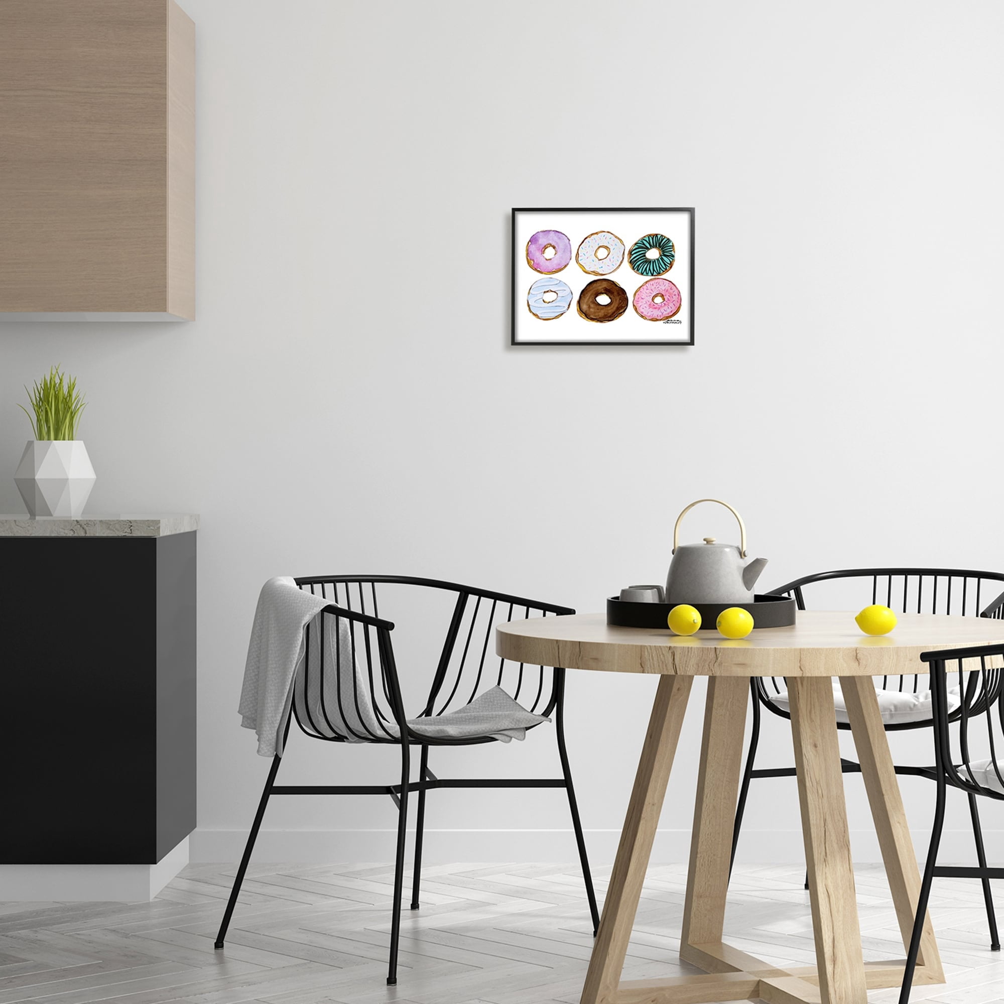 Stupell Industries Various Trendy Frosted Sprinkled Donuts Pastries Dessert Framed Wall Art, 30 x 24, Design by Angela Nickeas