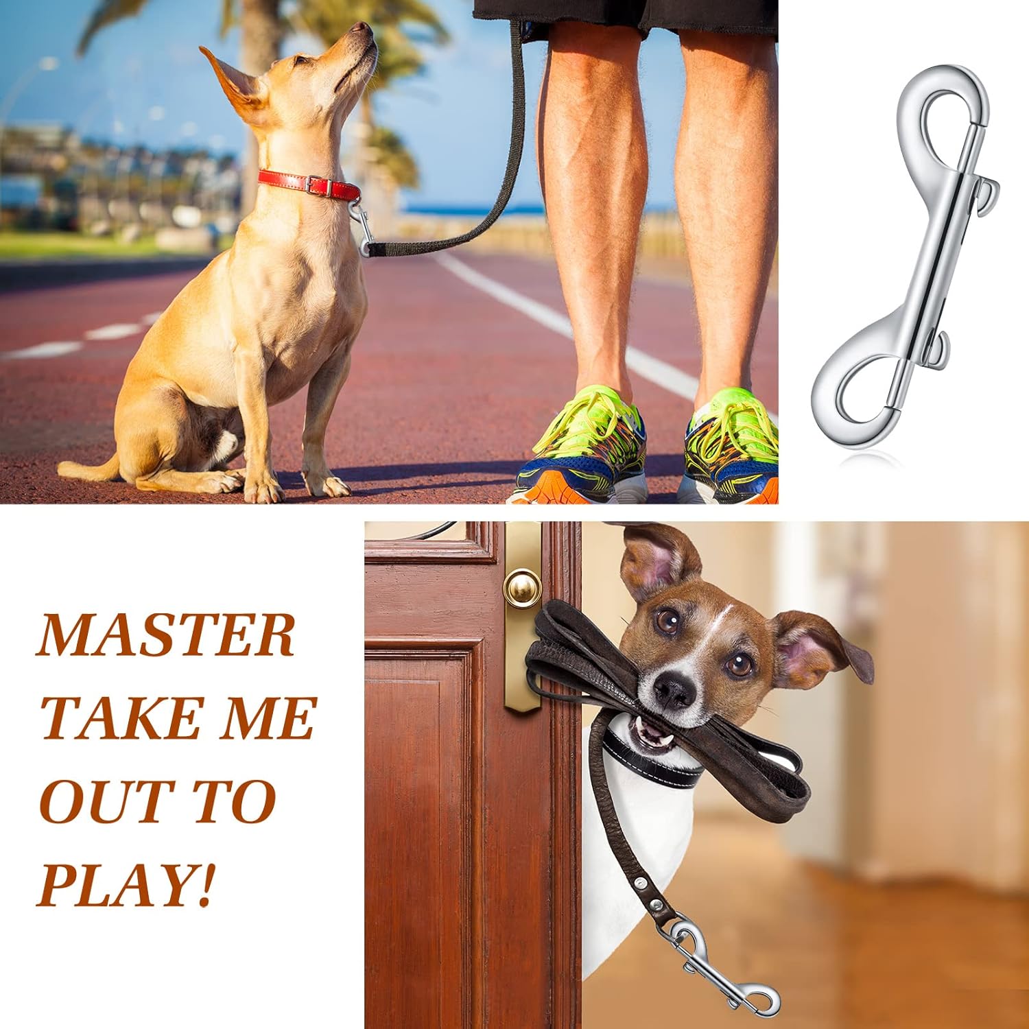 30pcs Heavy Duty Double Snap Clips, 3.5" Double Ended Snap Hooks, Zinc Alloy Chain Metal Clip for Linking Key Chain Dog Leash Collar