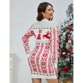 thumbnail image 2 of Women's Ugly Christmas Sweater Long Sleeve Round Neck Slim Mini Dress, 2 of 5