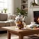 thumbnail image 1 of Bote de almacenamiento de cristal hermético para tarros de caramelos en forma de perro blanco | Gran recipiente decorativo para premios para mascotas con tapa en la encimera de la cocina |, 1 of 8