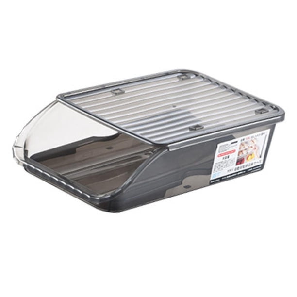 Caja de huevos con ruedas automáticas, diseño deslizante que ahorra espacio, cubierta superior desmontable, 03-negro