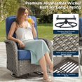 thumbnail image 5 of Unnifurnzi 10 Pieces Patio Furniture with Fire Pit-6'' Thick Cushions Outdoor Furniture with Swivel Rocker Chairs Couch and Ottoman Wicker Patio Furniture for Deck Porch Garden Poolside-Gray/Blue, 5 of 7