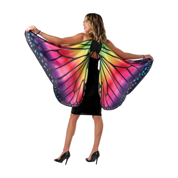 Seasons Rainbow Butterfly Wings Cape, Halloween Cape One Size for Women, One Size