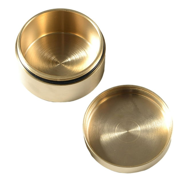 Pastillero portátil Yuyangstore organizador redondo de latón resistente Contenedor sellado impermeable