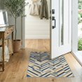 thumbnail image 2 of ODIKA 2'x3' Washable Throw Rug Abstract Interlocking Bands Minimalist Contemporary Pinstripe Striped Flowing for Hallway, Study Room, Non-Slip Low Profile, Flatwoven, 2 of 7