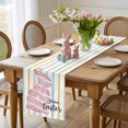 thumbnail image 4 of Pink Bunny Table Runner 72 Inches Long for Kitchen Dining, Polka Dot Colorful Stripes Farmhouse Dresser Scarf Farmhouse, Dining Table Decorations for Wedding/Parties, 18 x 72 In, 4 of 8